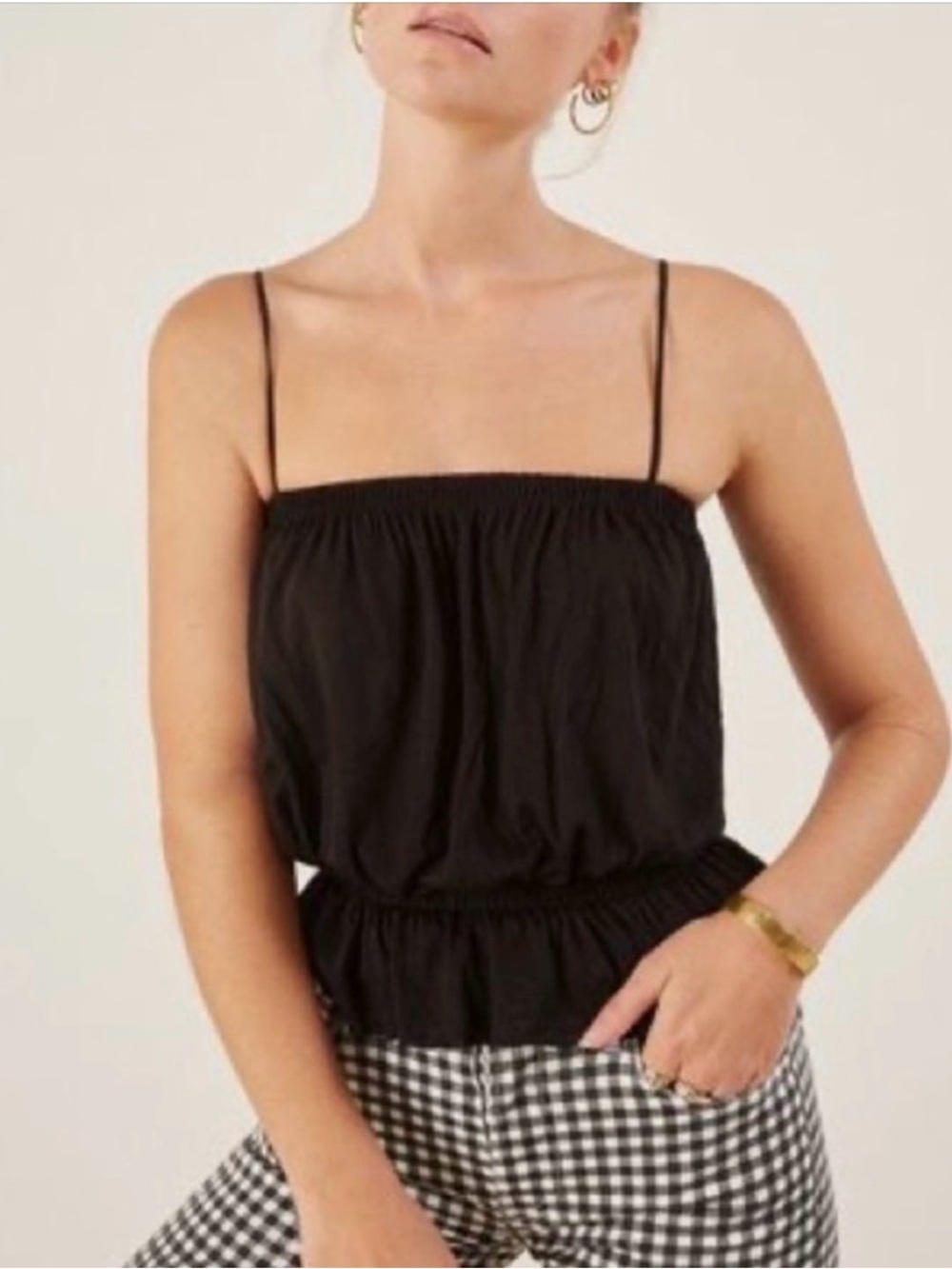 Reformation Black Lilliana Top